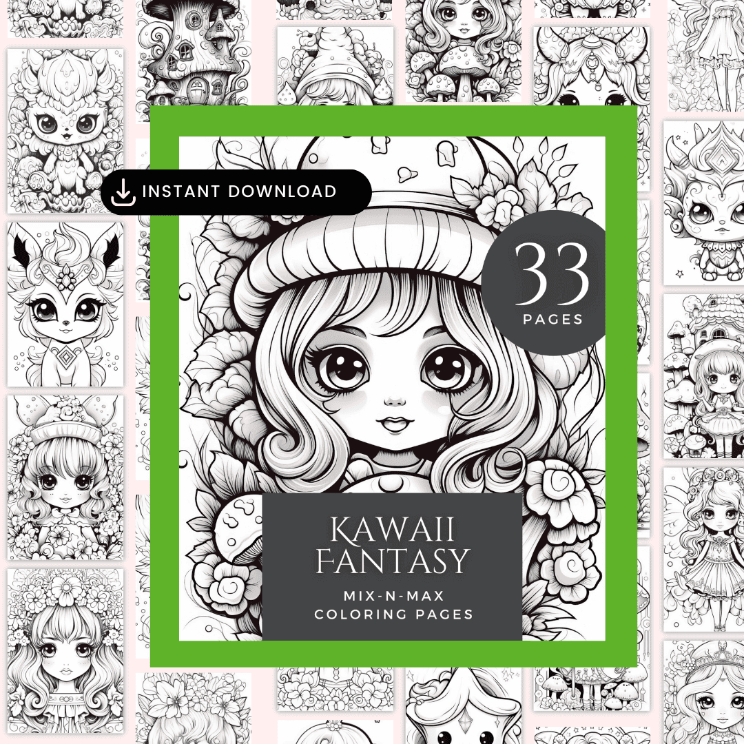 Kawaii Fantasy Coloring Pages HobbyScool