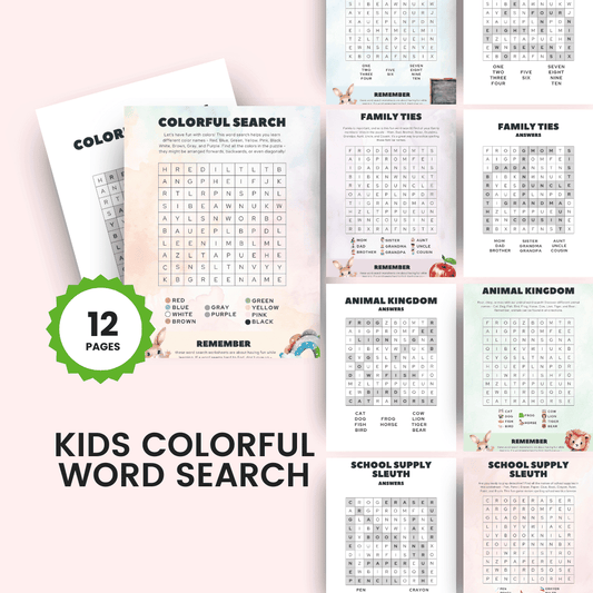 Kids Colorful Word Search HobbyScool
