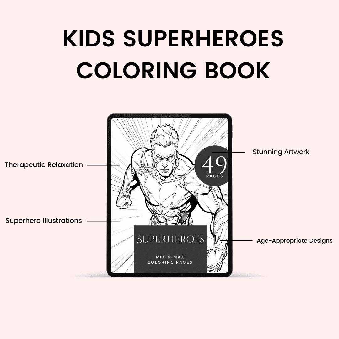 Kids Superheroes Coloring Book HobbyScool