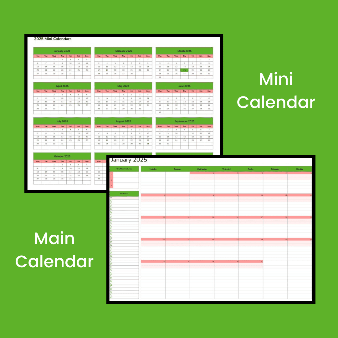 Mini And Main Calendar