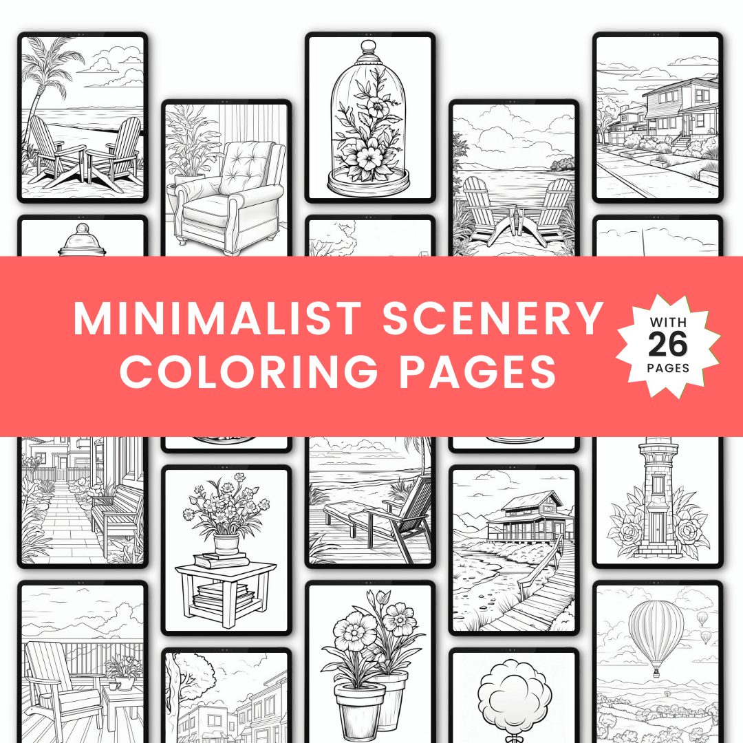 Minimalist Scenery Coloring Pages