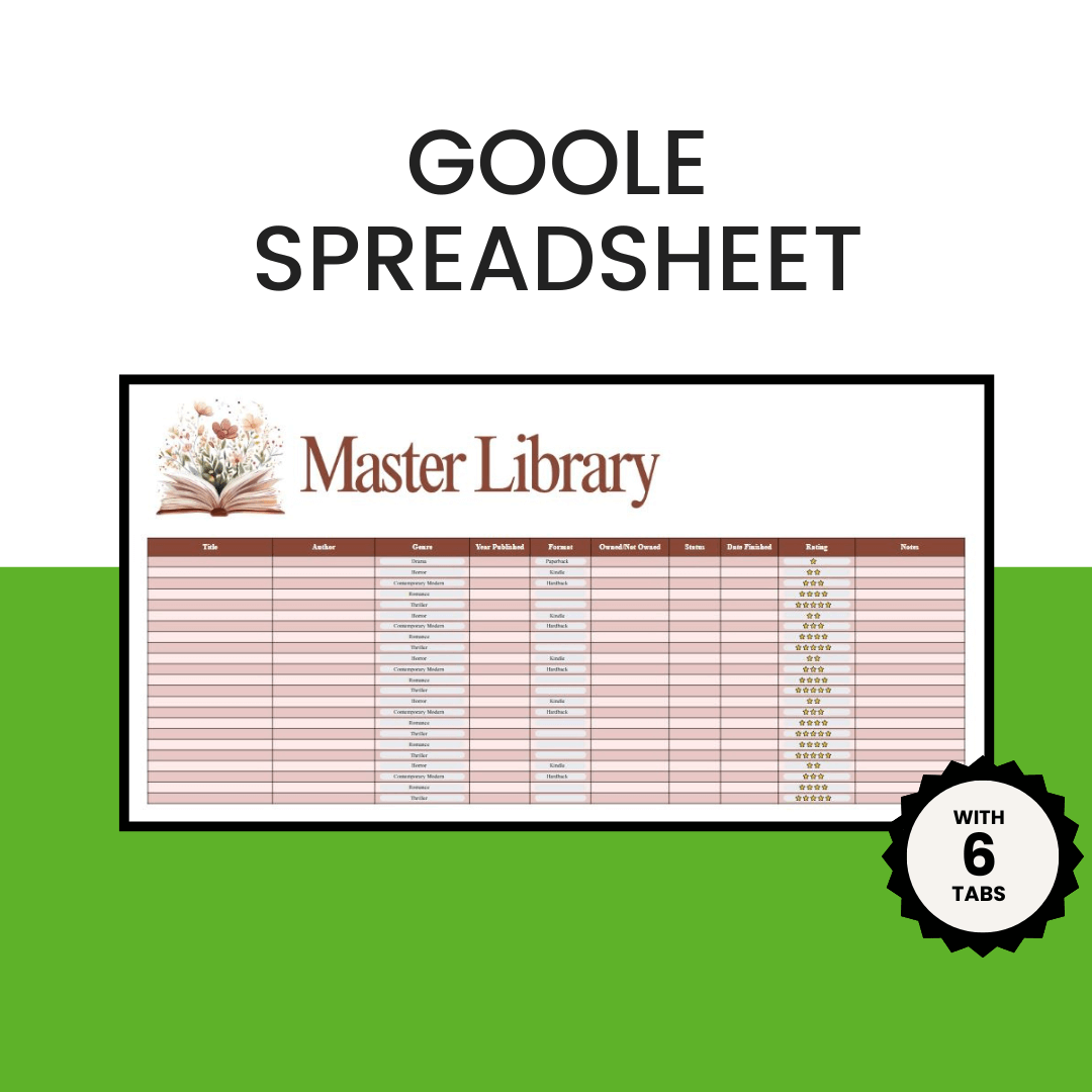 Personal Book Library Dashboard Master Library