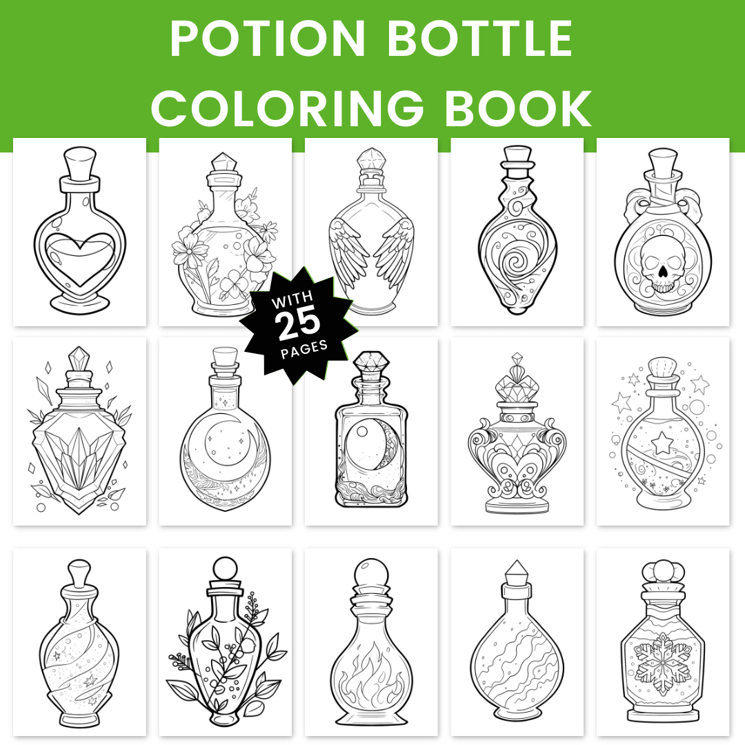 Potion Bottle Coloring Pages – HobbyScool