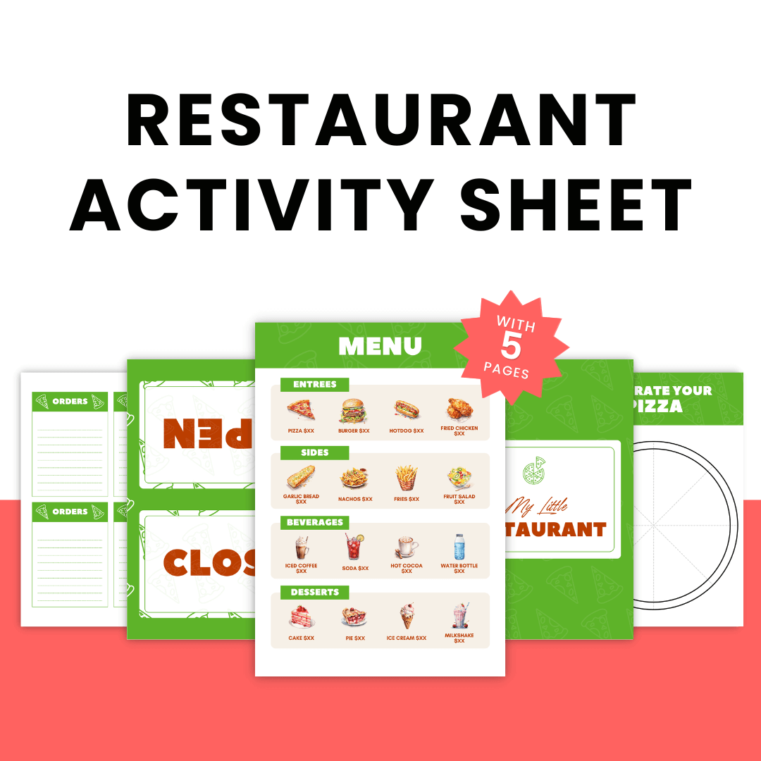 Activity Pack Restaurant Restaurant Activity Sheet – HobbyScool
