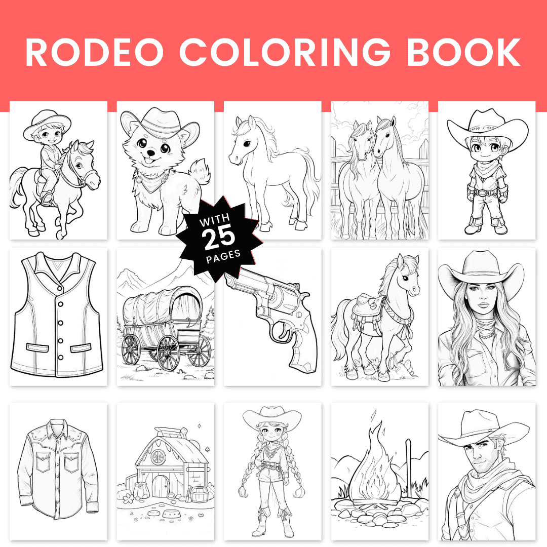 Colouring Book Rodeo Rodeo Coloring Book – HobbyScool
