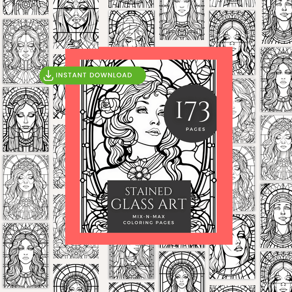 Stained Glass Art Coloring Book – HobbyScool