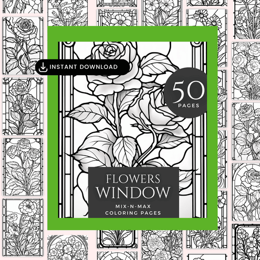 Stained Glass Flowers Coloring Pages HobbyScool