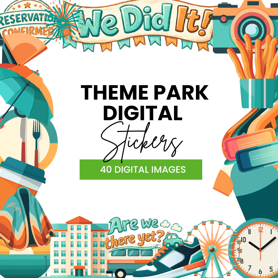Theme Park Digital Stickers Template