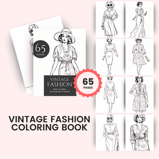 Vintage Fashion Coloring Book HobbyScool