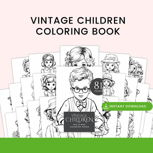 Vintage Children Coloring Book Images