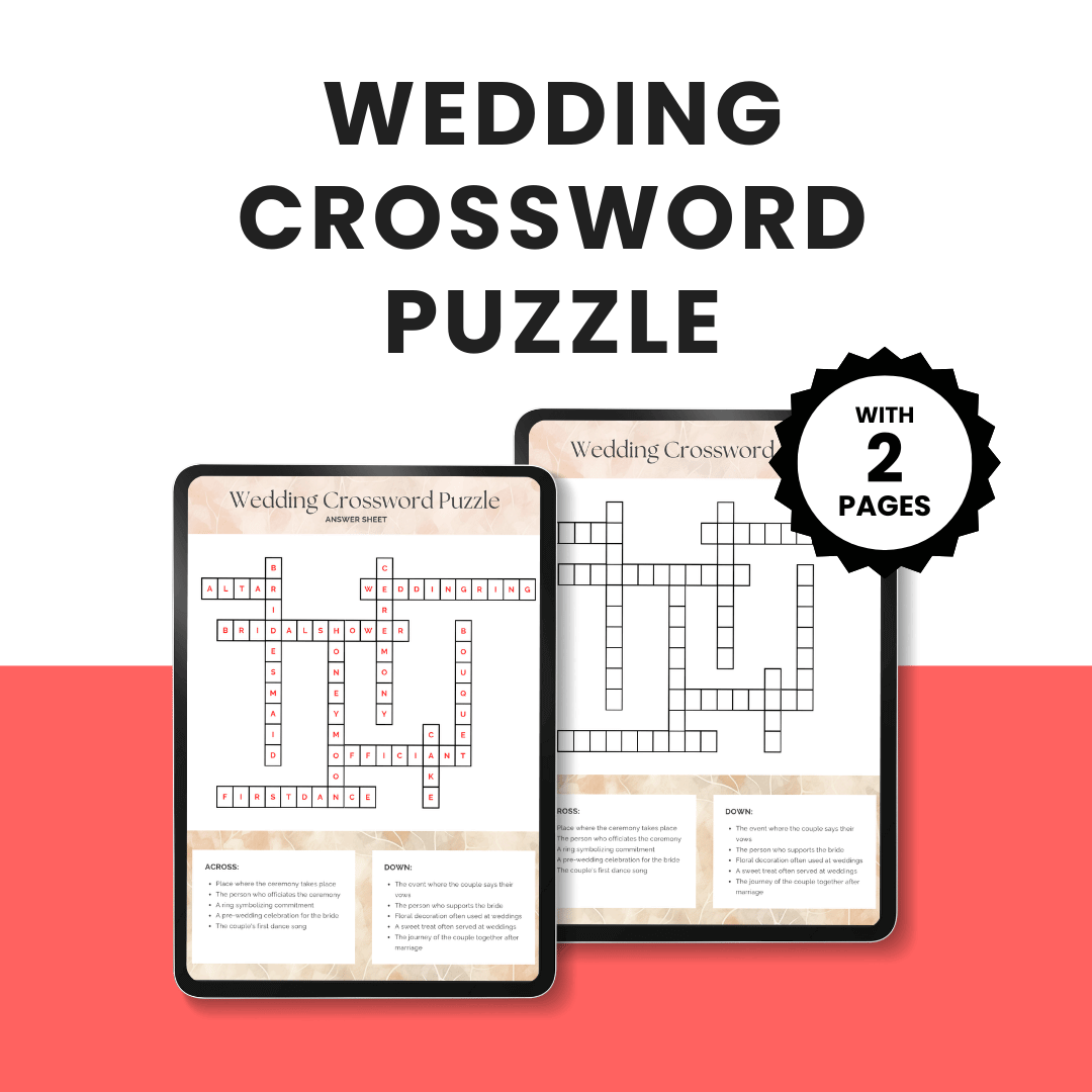 Wedding Crossword Puzzle