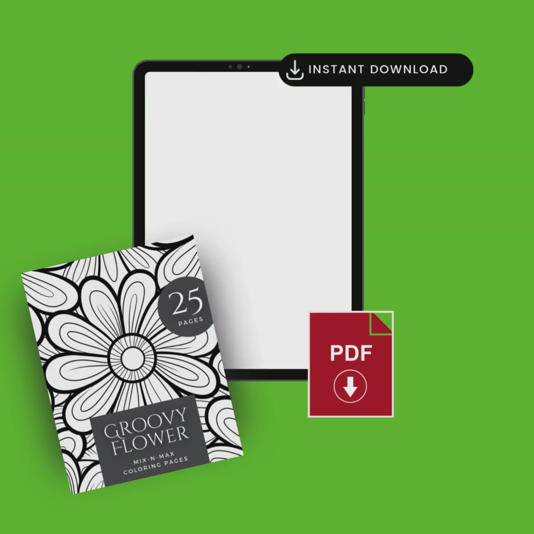 Printable Groovy Flower Coloring Book