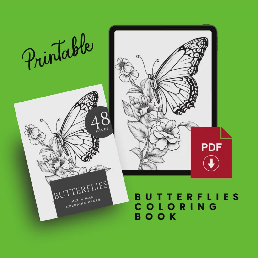 Butterflies Printable Coloring Book