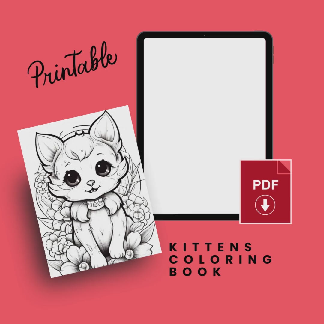 Kittens Printable Coloring Book