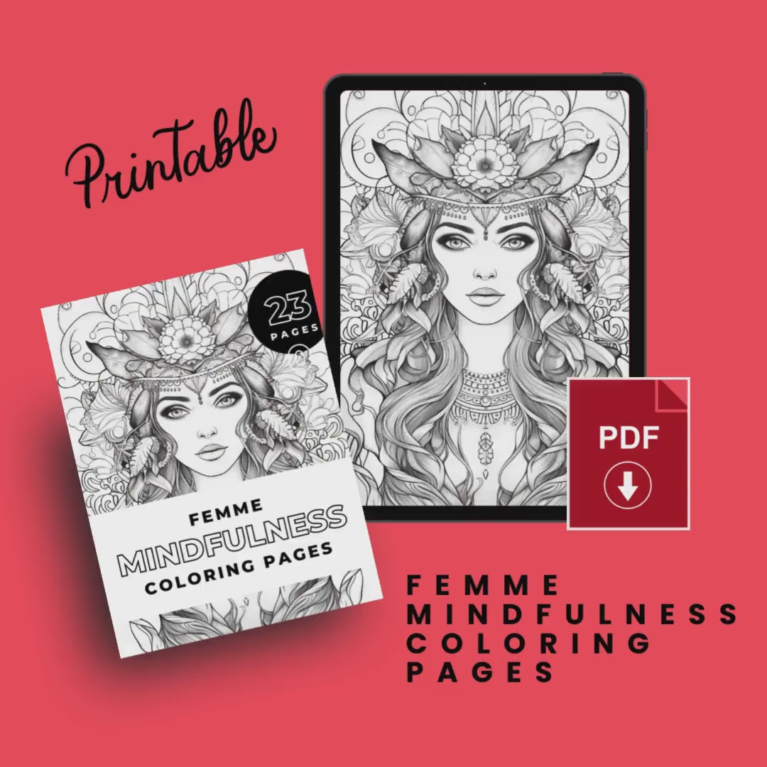 Femme Mindfulness Printable Coloring Pages